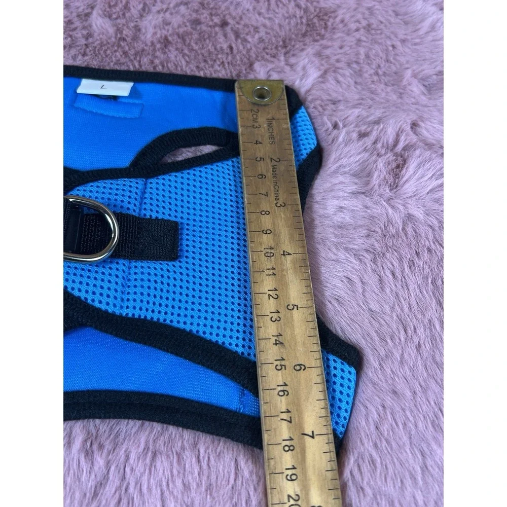 Dog Harness, Blue Mesh, Size LARGE WITH BLACK